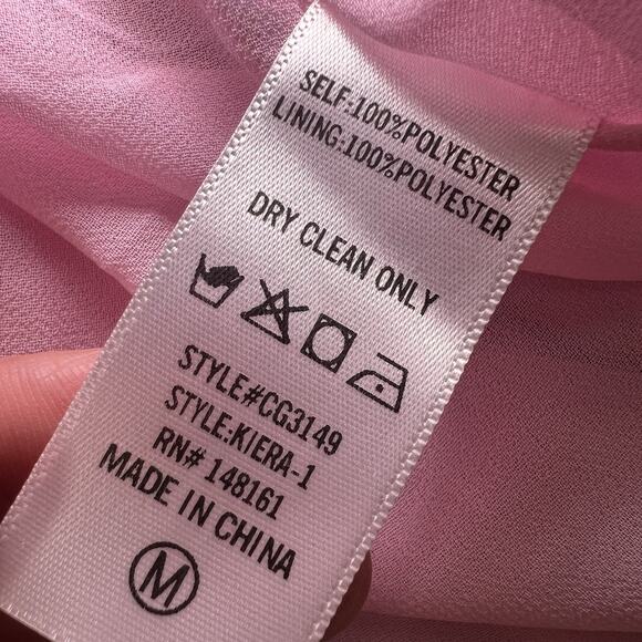 Buddy Love Dress Size M Pink Swirl Off Shoulder Smocked Waist Chiffon Mini NWT - Picture 12 of 12